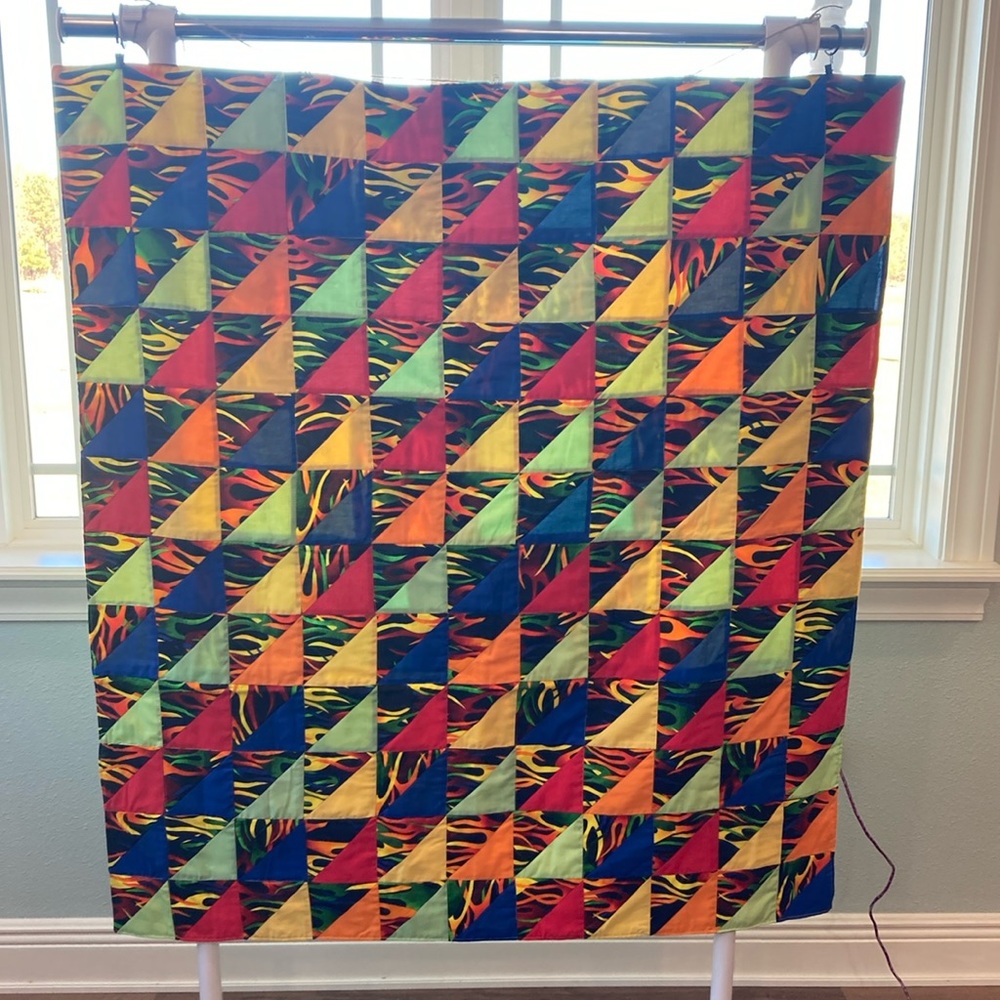 Handmade Flame Lap Quilt